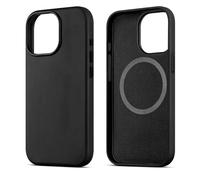 maogoam Funda de cuero genuino para iPhone 15 Pro Max, compatible con MagSafe, Indiana-Jones, color negro