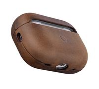 Maogoam Funda de piel auténtica para AirPods Pro de 2ª generación, piel de vacuno de caballo loco vintage para Airpods Pro 2, estilo retro Indiana-Jones, el LED frontal visible, marrón oscuro