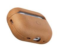 Maogoam Funda de piel auténtica para AirPods Pro de 2ª generación, piel de vacuno de caballo loco vintage para Airpods Pro 2, estilo retro Indiana-Jones, el LED frontal visible, marrón tostado