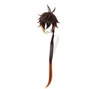 MAOMA Genshin Impact Peluca Zhongli Anime Cosplay Peluca Halloween Partido Juego Cosplay Accesorios Genshin Impact Wig Genshin Impact Zhongli Wig