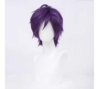 MAOMA Peluca Cosplay Anime，Peluca A3 Kumon Hyodo，Purple Short Peluca Cosplay,con Red de Peluca Gratis,Halloween Hair,para Cosplay de Fiesta diari