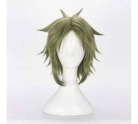 MAOMA Peluca Cosplay Anime,Peluca Angels of Death Danny Daniel Dickens,Green Short Peluca Cosplay,con Red de Peluca Gratis,Halloween Hair,para Cosplay de Fiesta diari