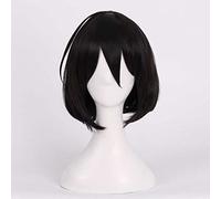 MAOMA Peluca Cosplay Anime,Peluca Another Mei Misaki,Black Short Peluca Cosplay,con Red de Peluca Gratis,Halloween Hair,para Cosplay de Fiesta diari(Size:(Parche en el Ojo))