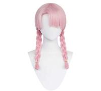 MAOMA Peluca Cosplay Anime,Peluca Arknights Blue Poison,Pink Double Braid Peluca Cosplay,con Red de Peluca Gratis,Halloween Hair,para Cosplay de Fiesta diari(Color:Style 1)