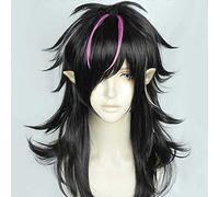 MAOMA Peluca Cosplay Anime,Peluca Arknights Midnight,Black Gradient Long Wavy Peluca Cosplay,con Red de Peluca Gratis,Halloween Hair,para Cosplay de Fiesta diari