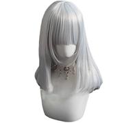 MAOMA Peluca Cosplay Anime，Peluca Arknights Ptilopsis，Long Silver Peluca Cosplay,con Red de Peluca Gratis,Halloween Hair,para Cosplay de Fiesta diari