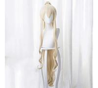 MAOMA Peluca Cosplay Anime，Peluca Arknights Shining，Long Wavy Peluca Cosplay,con Red de Peluca Gratis,Halloween Hair,para Cosplay de Fiesta diari(Color:Amarillo)