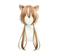 MAOMA Peluca Cosplay Anime，Peluca Ayunda Risu，Brown Long Peluca Cosplay,con Red de Peluca Gratis,Halloween Hair,para Cosplay de Fiesta diari