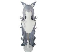 MAOMA Peluca Cosplay Anime,Peluca Azur Lane Shinano,Blue-Gray Long Wavy Peluca Cosplay,con Red de Peluca Gratis,Halloween Hair,para Cosplay de Fiesta diari