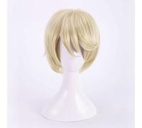 MAOMA Peluca Cosplay Anime,Peluca de Kuroshitsuji Black Butler Alois Trancy,Peluca con Capucha Gratuita, Halloween,Party,Disfraz de Cosplay de Fiesta Diaria Short Blonde Bob Wig