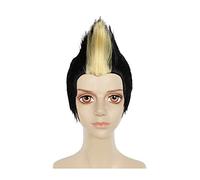 MAOMA Peluca Cosplay Anime,Peluca de Tokyo Revengers Hanma Shuji,Peluca con Capucha Gratuita, Halloween,Party,Disfraz de Cosplay de Fiesta Diaria Black Yellow Wig