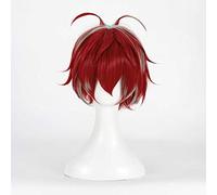 MAOMA Peluca Cosplay Anime，Peluca Division Rap Battle Doppo Kannonzaka，Red Gradient Short Peluca Cosplay,con Red de Peluca Gratis,Halloween Hair,para Cosplay de Fiesta diari(Size:Style 1)
