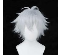 MAOMA Peluca Cosplay Anime，Peluca Division Rap Battle Samatoki Aohitsugi，Short White Peluca Cosplay,con Red de Peluca Gratis,Halloween Hair,para Cosplay de Fiesta diari(Size:Style 1)