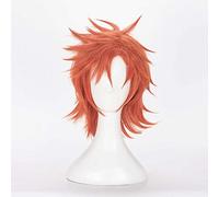 MAOMA Peluca Cosplay Anime，Peluca Fire Emblem Three Houses Sylvain，Orange Short Peluca Cosplay,con Red de Peluca Gratis,Halloween Hair,para Cosplay de Fiesta diari