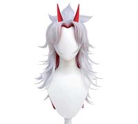 MAOMA Peluca Cosplay Anime,Peluca Genshin Impact Arataki Itto,Silver Mix Red Long Wavy Peluca Cosplay,con Red de Peluca Gratis,Halloween Hair,para Cosplay de Fiesta diari