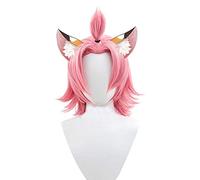 MAOMA Peluca Cosplay Anime,Peluca Genshin Impact Diona,Short Pink Peluca Cosplay,con Red de Peluca Gratis,Halloween Hair,para Cosplay de Fiesta diari