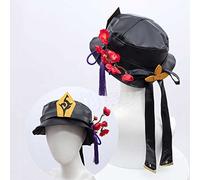 MAOMA Peluca Cosplay Anime,Peluca Genshin Impact HuTao,Brown Pigtails Peluca Cosplay,con Red de Peluca Gratis,Halloween Hair,para Cosplay de Fiesta diari(Color:Sombrero)