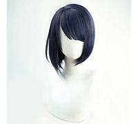 MAOMA Peluca Cosplay Anime，Peluca Genshin Impact Kujou Sara，Blue Gradient Bob Peluca Cosplay,con Red de Peluca Gratis,Halloween Hair,para Cosplay de Fiesta diari