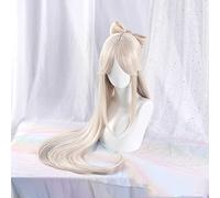 MAOMA Peluca Cosplay Anime,Peluca Genshin Impact NingGuang,Golden Gradient Long Straight Peluca Cosplay,con Red de Peluca Gratis,Halloween Hair,para Cosplay de Fiesta diari(Color:Style 2)