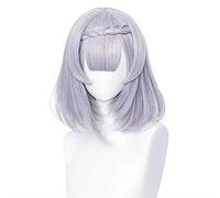MAOMA Peluca Cosplay Anime，Peluca Genshin Impact Noelle，Silver Purple Short Peluca Cosplay,con Red de Peluca Gratis,Halloween Hair,para Cosplay de Fiesta diari(Color:Style 2)