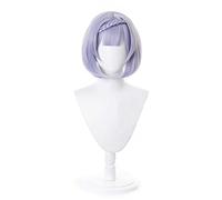 MAOMA Peluca Cosplay Anime，Peluca Genshin Impact Noelle，Silver Purple Short Peluca Cosplay,con Red de Peluca Gratis,Halloween Hair,para Cosplay de Fiesta diari(Color:Style 1)