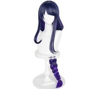 MAOMA Peluca Cosplay Anime,Peluca Genshin Impact Raiden Shogun,Mix Purple Briad Peluca Cosplay,con Red de Peluca Gratis,Halloween Hair,para Cosplay de Fiesta diari