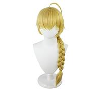 MAOMA Peluca Cosplay Anime，Peluca Genshin Impact Traveler Aether，Long Blonde Braided Peluca Cosplay,con Red de Peluca Gratis,Halloween Hair,para Cosplay de Fiesta diari