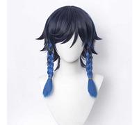 MAOMA Peluca Cosplay Anime,Peluca Genshin Impact Venti,Blue Short Peluca Cosplay,con Red de Peluca Gratis,Halloween Hair,para Cosplay de Fiesta diari