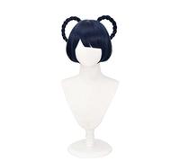 MAOMA Peluca Cosplay Anime，Peluca Genshin Impact Xiangling，Blue Short Bob Peluca Cosplay,con Red de Peluca Gratis,Halloween Hair,para Cosplay de Fiesta diari
