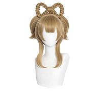 MAOMA Peluca Cosplay Anime,Peluca Genshin Impact Yaoyao,Short Brown Peluca Cosplay,con Red de Peluca Gratis,Halloween Hair,para Cosplay de Fiesta diari