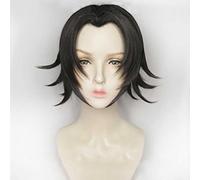 MAOMA Peluca Cosplay Anime，Peluca Identity V Prospector Norton Campbell，Black Short Peluca Cosplay,con Red de Peluca Gratis,Halloween Hair,para Cosplay de Fiesta diari