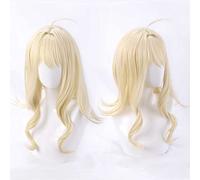 MAOMA Peluca Cosplay Anime,Peluca IDOLiSH7 Takanashi Tsumugi,Long Blonde Curly Peluca Cosplay,con Red de Peluca Gratis,Halloween Hair,para Cosplay de Fiesta diari