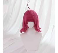 MAOMA Peluca Cosplay Anime,Peluca Love Live! Nijigasaki High School Idol Club Tennouji Rina,Rose Red Short Peluca Cosplay,con Red de Peluca Gratis,Halloween Hair,para Cosplay de Fiesta diari