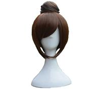 MAOMA Peluca Cosplay Anime,Peluca Overwatch Mei,Brown Peluca Cosplay,con Red de Peluca Gratis,Halloween Hair,para Cosplay de Fiesta diari