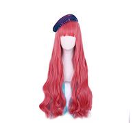MAOMA Peluca Cosplay Anime，Peluca Paradox Live Anne Faulkner，Pink Long Wavy Peluca Cosplay,con Red de Peluca Gratis,Halloween Hair,para Cosplay de Fiesta diari
