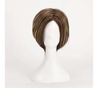 MAOMA Peluca Cosplay Anime，Peluca Resident Evil Leon Scott Kennedy，Short Brown Peluca Cosplay,con Red de Peluca Gratis,Halloween Hair,para Cosplay de Fiesta diari