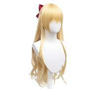 MAOMA Peluca Cosplay Anime,Peluca Sailor Moon Sailor Venus,Long Golden Peluca Cosplay,con Red de Peluca Gratis,Halloween Hair,para Cosplay de Fiesta diari