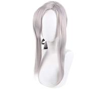 MAOMA Peluca Cosplay Anime,Peluca Seraph of The End Ferid Bathory,Silver Gray Long Anime Cosplay Wig,Peluca con Capucha Gratuita, para Halloween,Disfraz de Cosplay de Fiesta Diaria