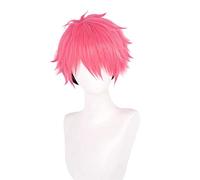 MAOMA Peluca Cosplay Anime，Peluca SSSS.DYNAZENON GAUMA，Pink Gradient Black Short Peluca Cosplay,con Red de Peluca Gratis,Halloween Hair,para Cosplay de Fiesta diari