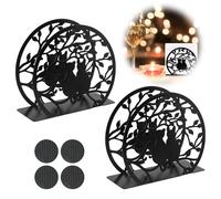 MAOMUN 2 Servilletero de Mesa con Alfombrilla Antideslizante, Servilleteros de Metal Servilleteros Individuales Independiente, Servilleteros Hosteleria Soporte Papel Cocina para Restaurantes (Negro)