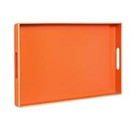 MAONAME Bandeja Decorativa para Mesa de café, Moderna Bandeja de Servir con Asas, Bandeja de té Rectangular de plástico para otomana, decoración de baño, 15.75 x 10.2 Pulgadas (Naranja)