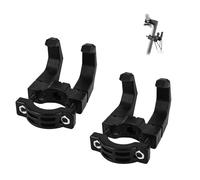 MaoNativey 2 Piezas Gancho Delantero para Patinete Eléctrico, Doble Gancho Universal Frontal Negro - Compatible con Scooters, Bicis y Motos - Soporte para Bolsas/Mochilas