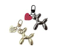 MaoNativey 2 Piezas Llavero de Perro con Globo, Diseño Bonito y Minimalista - Accesorio Decorativo para Mochilas, Bolsos y Llaves de Auto - Regalo Divertido para Mujeres y Niñas