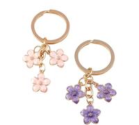 MaoNativey 2 Piezas Llavero Flor de Cerezo - Llaveros Bonitos para Mujer con Colgante Floral - Adorno Estético para Bolsos, Mochilas y Llaves - para Chicas, Niñas y Mamás