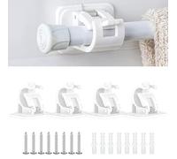 MaoNativey 4 Piezas Soportes de Barra de Cortina Autoadhesivos,Soporte para Barra de Cortina Taladrar Gancho Autoadhesivo Cortina Soporte Cortinas Sin Taladrar para Sala de Estar,Baño,Dormitorio