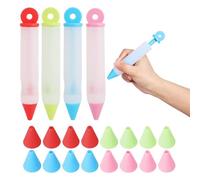MaoNativey BolÍgrafos para Decorar Postres, 4Piezas Bolígrafo Alimentos de Silicona,Crema Bolígrafo para Pastel Chocolate para Decorar Pasteles Crema Glaseado De Chocolate Escritura Bricolaje