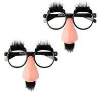 MaoNativey Gafas de Disfraz, 2 Piezas Nariz Divertida Y Juego De Gafas,Gafas Decorativas para Dsfraces,para Disfraz, Fiesta, Payaso, Novedosas, para Halloween, Fiesta de Cumpleaños