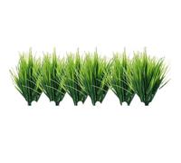 MaoNativey Hierba Artificial de Plástico, 12 Piezas Artificial Planta Hierbas Artificiales Hierba Plástico Verde Falso Arbusto para Exterior Jardín Veranda Decoración