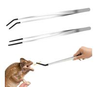 MaoNativey Juego de Pinzas de Acero Inoxidable Herramientas, 2 Piezas 27 CM Aquascaping Kit Pinzas Rectas/Curvas, Herramientas Multiusos para acuarios, alimentación