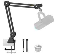MAONO Brazo Microfono Ajustable, Soporte con Adaptador 3/8" a 5/8", Compatible con Blue Yeti, HyperX QuadCast/SoloCast, Elgato Wave, FIFINE, Ideal para Podcast, Streaming, Juegos, BA37 Negro